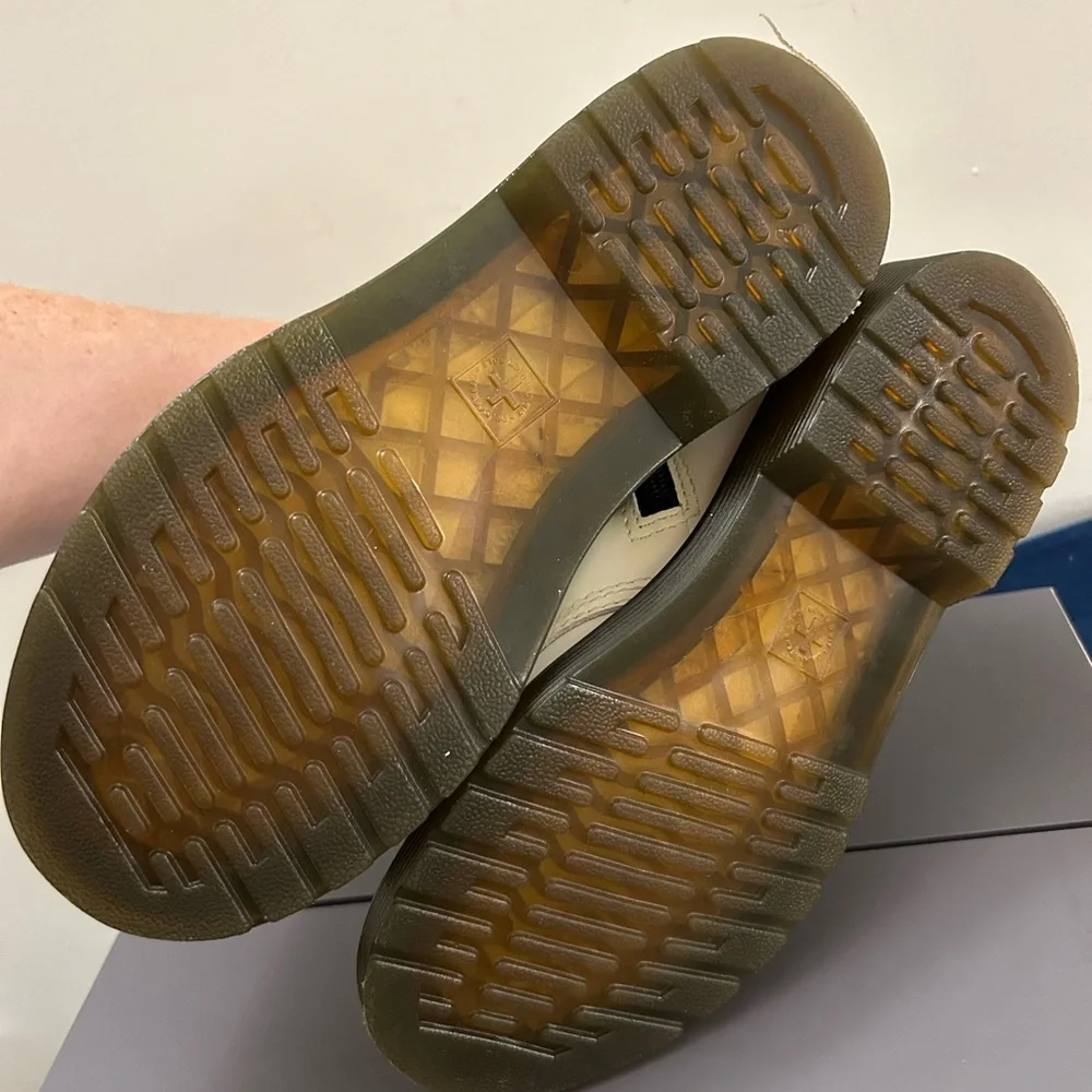 Dr. Martens White and Black Leather Boots - Picture 5 of 5